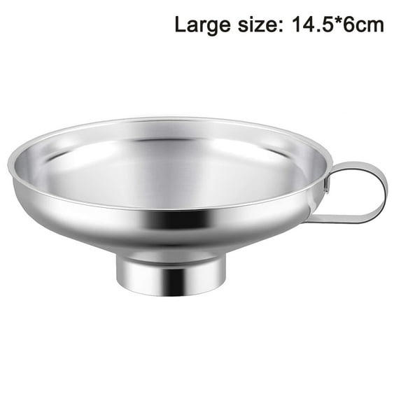 Stainless Steel Canning Funnel, Wide Mouth Jar Funnel with Handle for Wide and Regular Mouth Jars, Food Grade Metal Jam Funnel large