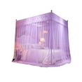 thumbnail image 1 of Stainless Steel Canopy Bed Frame 4 Corners Post Ruffle Princess Bed Canopy Curtain-Double Layer Cozy Drape Netting Mosquito Net for Girls Adults Bedroom Decoration, 1 of 5