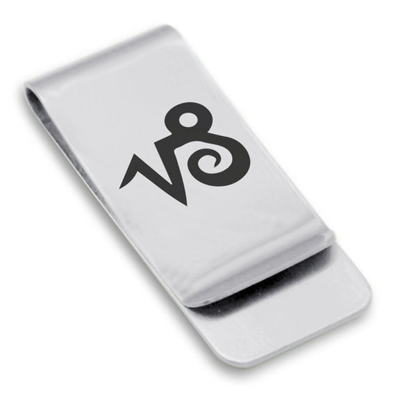 Stainless Steel Capricorn Zodiac Sign (Sea Goat) Classic Slim Money Clip Credit Card Holder