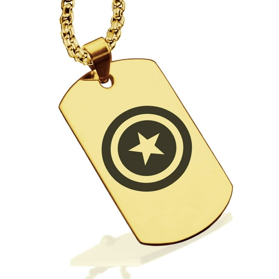 Stainless Steel Captain America Dog Tag Pendant Necklace
