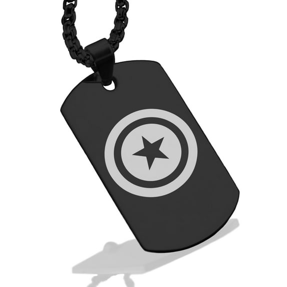 Stainless Steel Captain America Dog Tag Pendant Necklace