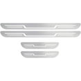 thumbnail image 1 of Stainless Steel Car Door Sill Protector Strips Kick Plates Anti-Scuff Protectors Step Entry Guard Welcome Pedal Protect Universal (Silver), 1 of 8