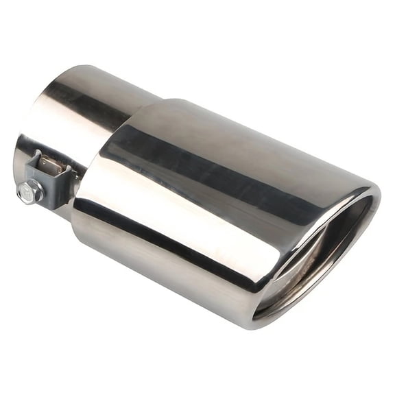 Stainless Steel Car Exhaust Tail Pipe Tip, 2.5" Inlet 3.3" Outlet Chrome-Plated Finish Tailpipe Exhaust Tip, Adjustable Car Modification Tail Throat Tail Pipe for Most Cars