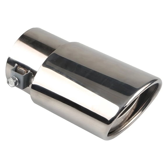 Stainless Steel Car Exhaust Tail Pipe Tip, 2.5" Inlet 3.3" Outlet Chrome-Plated Finish Tailpipe Exhaust Tip, Adjustable Car Modification Tail Throat Tail Pipe for Most Cars