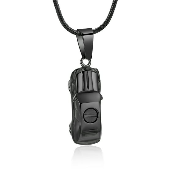 Stainless Steel Car Locket Urn Pendant Memory Necklace for Cremation Ashes of Loved One Memorial Jewelry