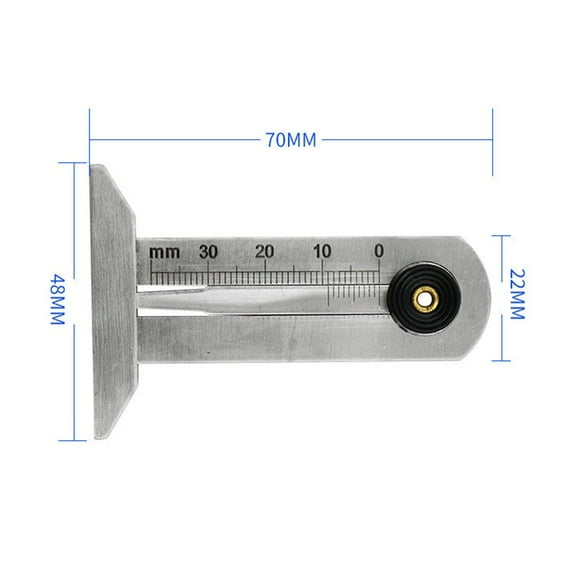 Stainless Steel Car Tyre Tire Tread Depth Gauge Meter Ruler Caliper Measure Tool 0-30Mm