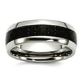 thumbnail image 1 of Stainless Steel Carbon Fiber 8mm Polished Band Ring Size 8.5 Ring for Women and Men, 1 of 2