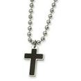 thumbnail image 1 of Stainless Steel Carbon Fiber Cross Necklace - 20 Inch - Measures 21mm Wide, 1 of 2