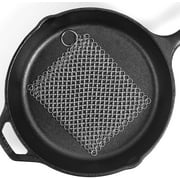 Stainless Steel Cast Iron Cleaner 316L Chainmail Scrubber for Cast Iron Pan Pre-Seasoned Pan Dutch Ovens Waffle Iron Pans