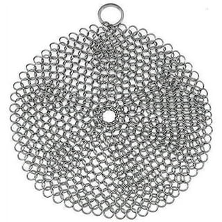 Herda 316L Cast Iron Scrubber, Skillet Chainmail Scrubber for Cast Iron Pan  - Chain Mail Scrubber Cast Iron Sponge - Metal Scrubber Cast Iron Skillet