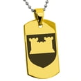 thumbnail image 1 of Tioneer Stainless Steel Castle Protection Coat of Arms Shield Engraved Dog Tag Pendant Necklace, 1 of 1