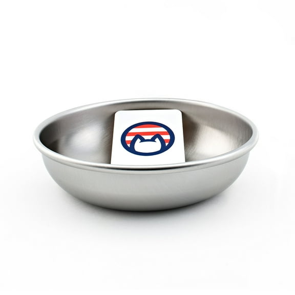 Stainless Steel Cat Bowl for Food & Water by Americat – Made in USA – Dishwasher Safe, Whisker Friendly, 1 Bowl