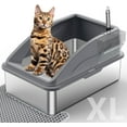Stainless Steel Cat Litter Box, Extra Large Litter Boxes for Big Cats