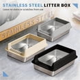 thumbnail image 1 of Stainless Steel Cat Litter Box, Large Open Top Litter Box With Anti-Splash High Sides, Anti-Tracking Pedal, Easy To Clean, Non-Stick, Odor Resistant For Big Cats, Multi-Cat Homes, 1 of 8