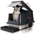 thumbnail image 1 of Stainless Steel Cat Litter Box with Lid, Extra Large Enclosed Metal Litter Pan with High Sides, Full Flip Cover Litter Box for Large Cat, Include Scoop & Step, Leak Proof Easy Clean Odor Control, 1 of 9