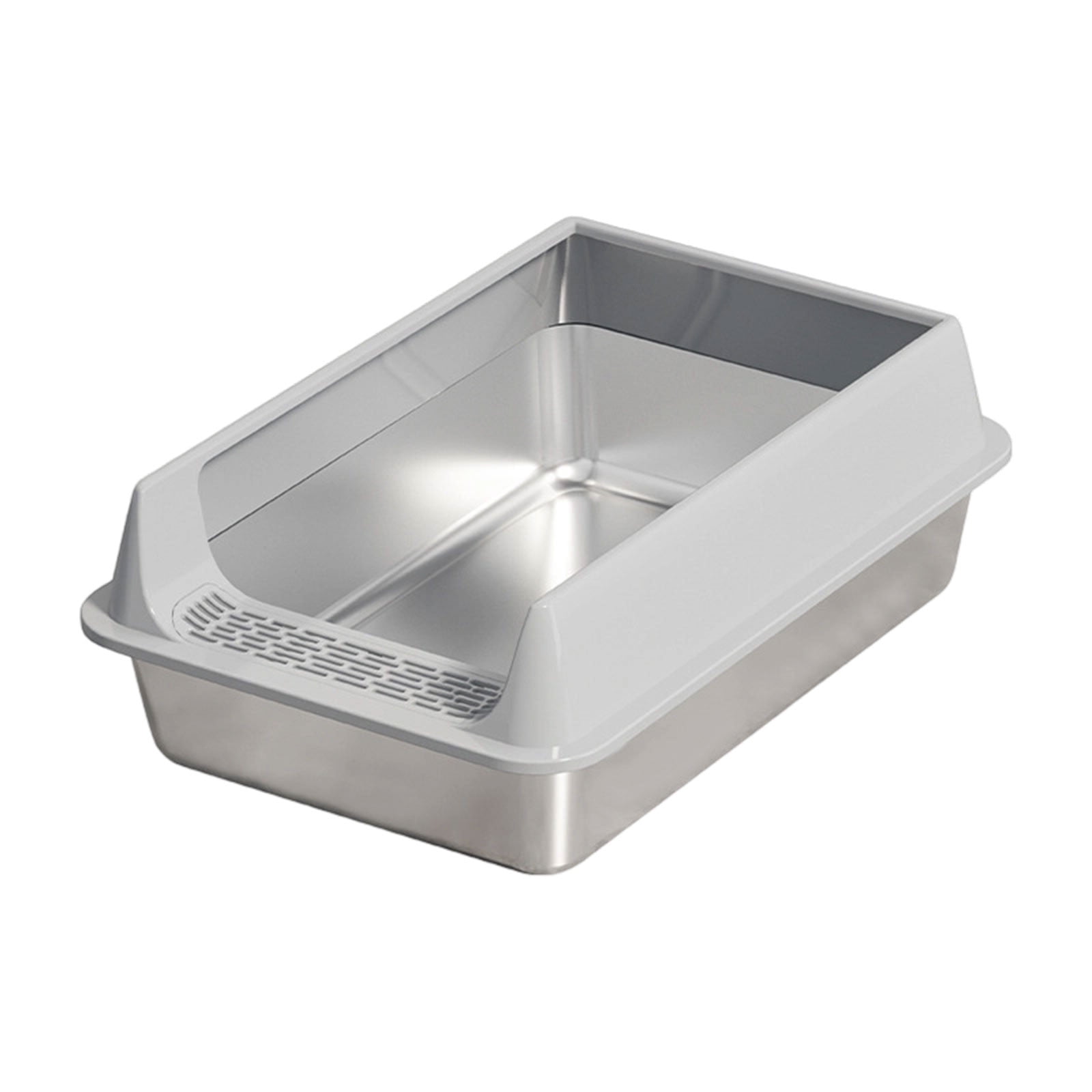 Stainless Steel Cat Litter Box with Lid - Large Metal Litter Pan for Big Cats, Non-Stick Easy Clean Design with High Sides to Prevent Scatter, Odor Control