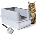 Stainless Steel Cat Litter Box with Lid XL Extra Large Litter Box for