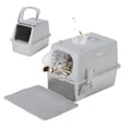 thumbnail image 1 of Stainless Steel Cat Litter Box with Lid, XL Extra Large Covered Metal Litter Box for Big Cats, Removable&Enclosed Design,Non-Stick&Odor-Resistant, Easy Clean, Includes Scoop&Litter Collecting Mat, 1 of 8