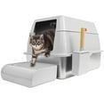 thumbnail image 1 of Stainless Steel Cat Litter Box with Lid, XL Extra Large Litter Box for Big Cats, Enclosed Removable Metal Litter Box with High Sided Enclosure & Scoop, Anti-Leakage, Non-Sticky, Easy Cleaning(Gray), 1 of 9