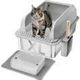 Stainless Steel Cat Litter Box with Lid, XL Large Litter Box for Large