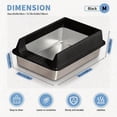 thumbnail image 1 of Stainless Steel Cat Litter Box, Open Top Anti-Splash Kitty Litter Pan with Pedal, Large Durable Metal Litter Tray for Big Cats & Multi-Cat Household, Easy Clean & Odor Resistant, 1 of 10