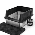 thumbnail image 1 of Stainless Steel Cat Litter Box Small Cats Metal, 1 of 9
