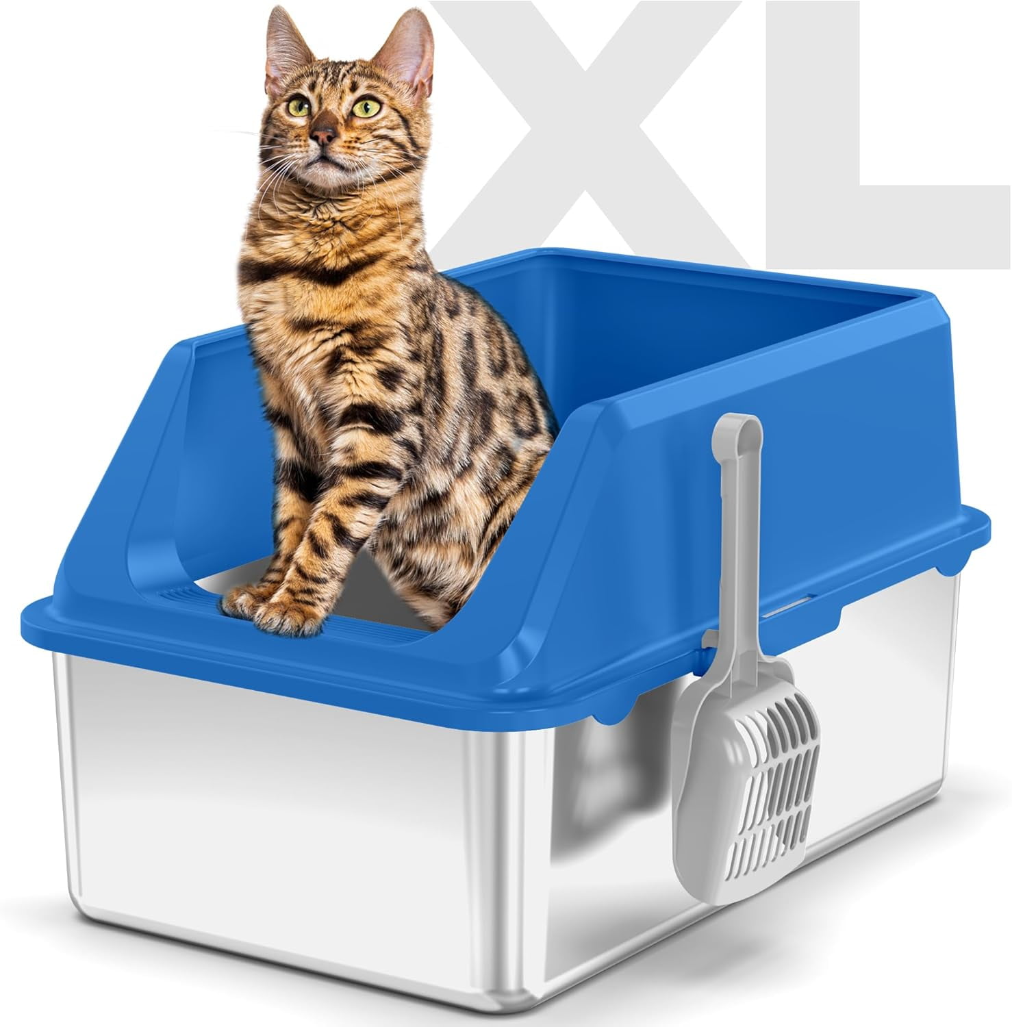 Stainless Steel Cat Litter Box With Lid – Extra Large, Deep Sides, Anti-Leak & Easy Clean