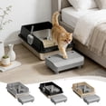 thumbnail image 1 of Stainless Steel Cat Litter Box with High Sides and Step Platform for Small Cats, Nonstick Easy Clean Resistant Pan with Matching Litter Scoop, 1 of 6