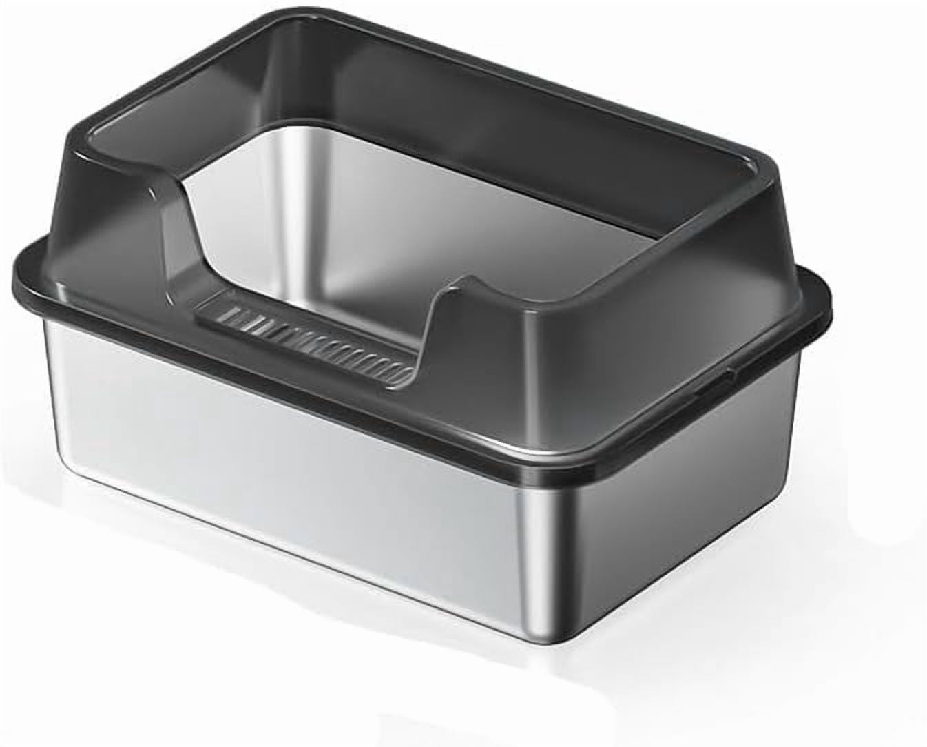 Stainless Steel Cat Litter Box with Lid,Extra Large Litter Box for Cats,Metal Litter Pan High Sided,Anti-Urine Leakage, Easy Cleaning, Include Scoop