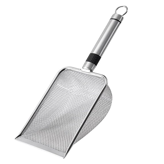 Stainless Steel Cat Litter Scoop with Fine Mesh | 3.8mm Small Hole Design for Efficient Waste Sifting | Durable & Comfortable Grip | Space-Saving Hanging Hook Included