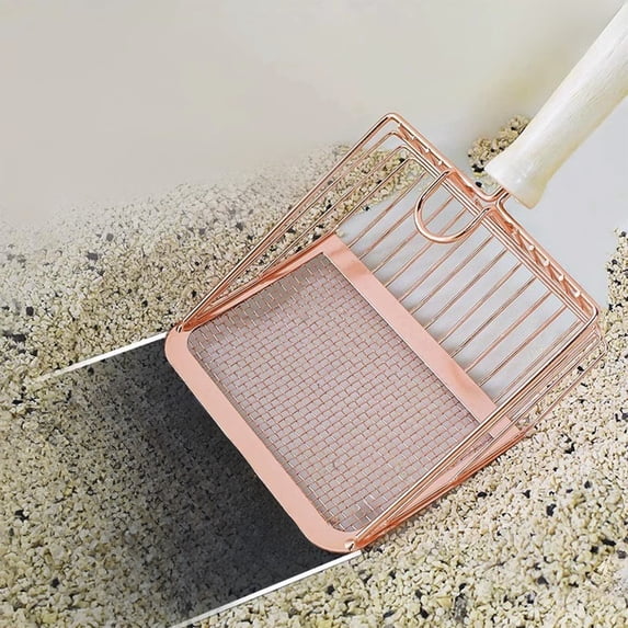 Stainless Steel Cat Litter Scoop, Heavy Duty Metal Cat Poop Scooper with Wide Mesh Sieving Surface for Efficient Litter Box Cleaning, Rust Proof Large Cat Litter Shovel