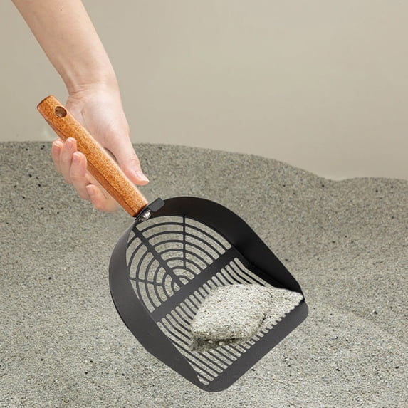 Stainless Steel Cat Litter Scoop, Large Fine Hole Poop Shovel with Ergonomic Handle, Heavy Duty Metal Litter Sifter for Cat Litter Box, Non-Stick Kitty Litter Scooper for Fast Cleaning