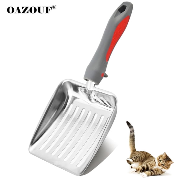 Stainless Steel Cat Litter Scoop, Metal Cat Litter Scoop,Kitty Metal Scooper, Sturdy Mesh Scooper, Silver