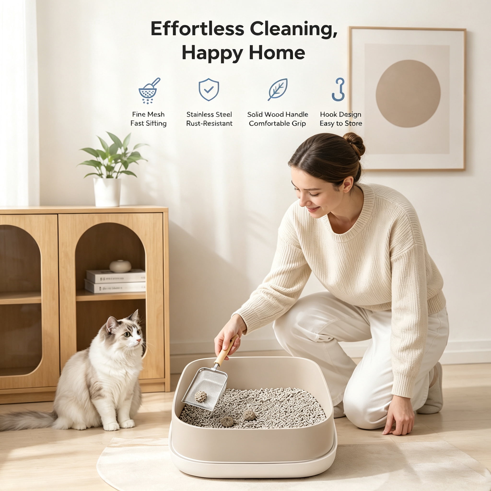 Stainless Steel Cat Litter Scoop
