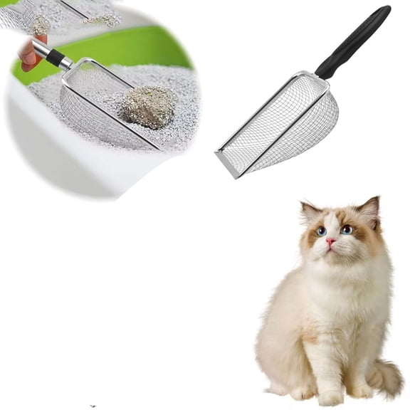 Stainless Steel Cat Litter Shovel With Small Holes - Bentonite Clay Litter & Quail Sieve Shovel - Pet Grooming Tool For Cats Quails Small Animals