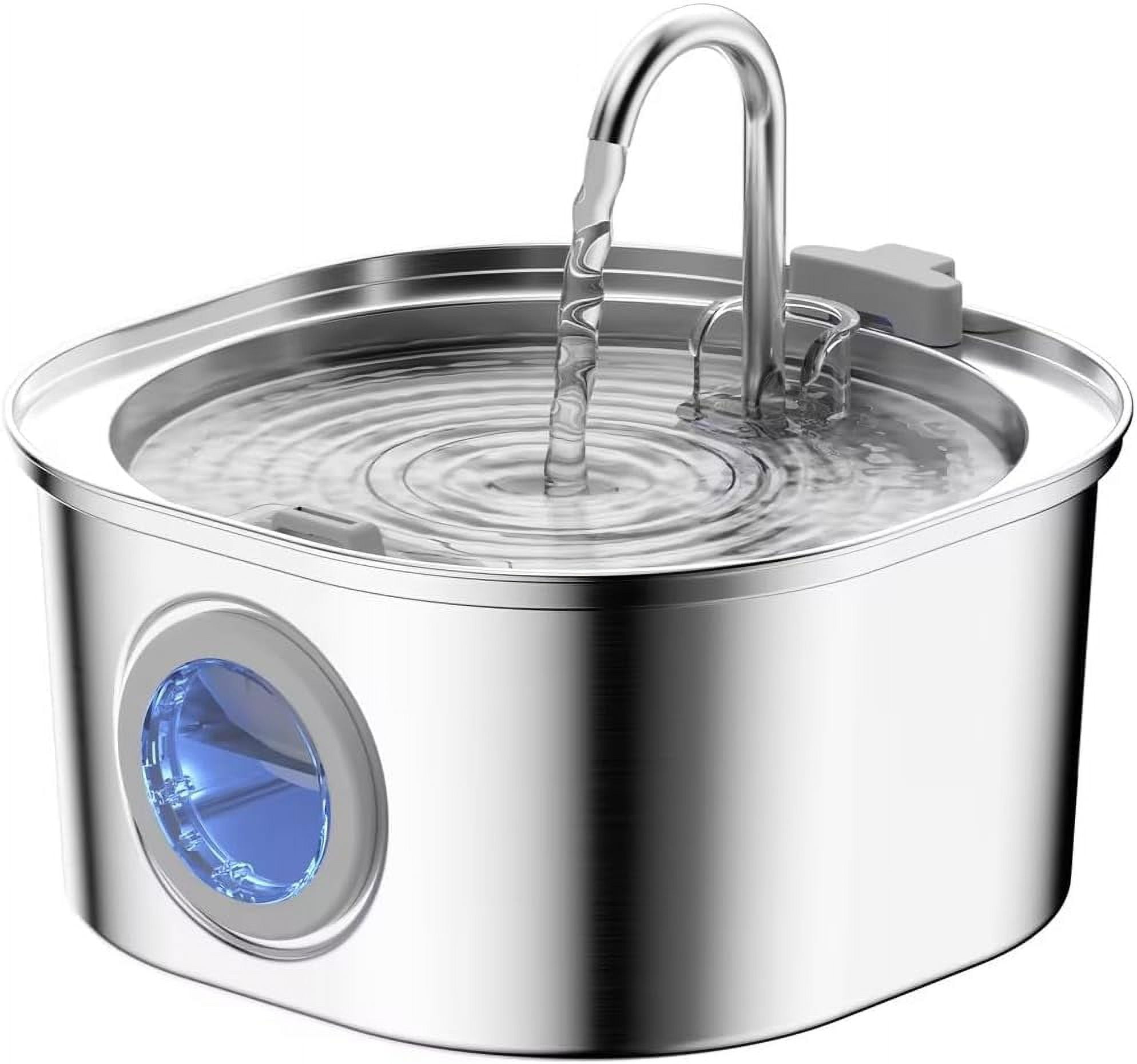 Stainless Steel Cat Water Fountain, 3.2L/108oz Pet Drinking Fountain with Quiet Pump, Dishwasher Safe