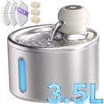 thumbnail image 1 of Wireless Cat Water Fountain, Stainless Steel 3.5L Automatic Dog Water Dispenser, 5000mAh Battery, Motion Sensor, Cordless Pet Fountain, 1 of 10