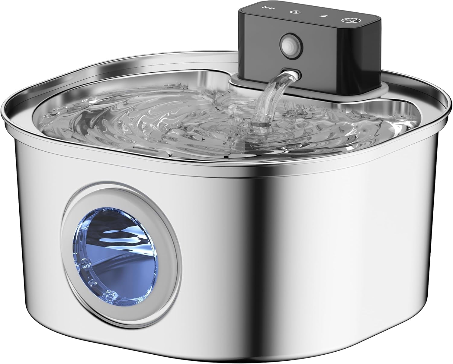 Stainless Steel Cat Water Fountain-Wireless Pet Water Fountain Battery