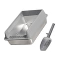 thumbnail image 1 of Stainless Steel Cats Litter Pan Large Tray AntiSplash Control Scratch Litter Container Box for Home, 1 of 17