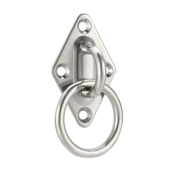 Stainless Steel Ceiling Hook with Ring Pad Eye Plate Hardware 60mmX36mm Staple Hook Loop Wall Mount