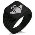 thumbnail image 1 of Stainless Steel Celtic Claddagh Unity Geometric Pattern Biker Style Polished Ring, 1 of 1