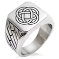 thumbnail image 1 of Tioneer Stainless Steel Celtic Eternity Knot Geometric Pattern Biker Style Polished Ring, 1 of 1