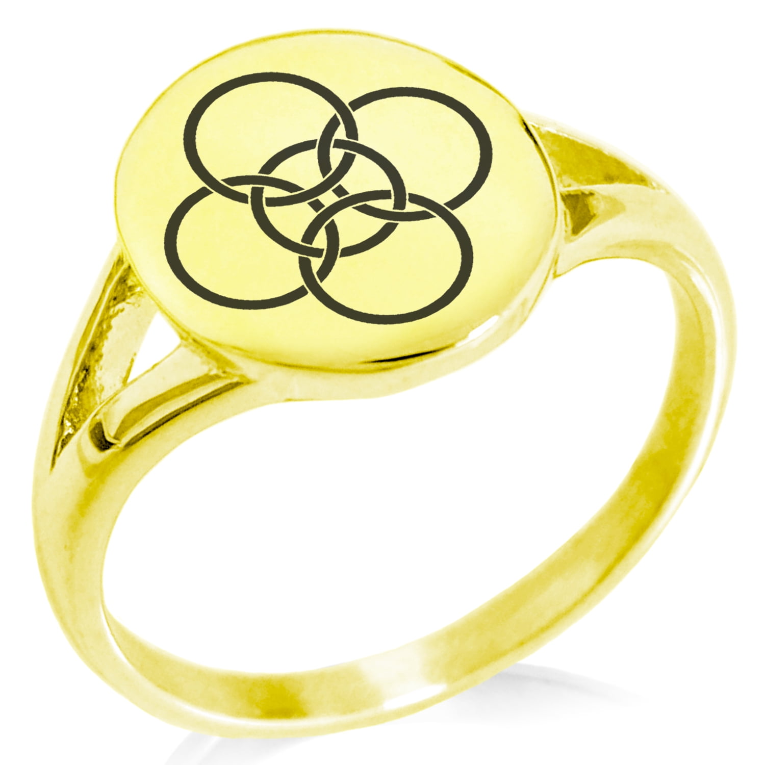 Tioneer Stainless Steel Celtic Five Fold Fifth Elements Minimalist Oval ...