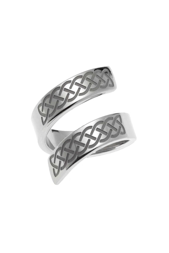 Stainless Steel Celtic Knot Eternity Bypass Ring size 6