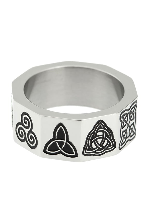 Stainless Steel Celtic Knot Symbol Ring - Irish Pride Jewelry for Men and Women size 7