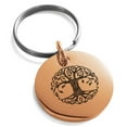 thumbnail image 1 of Stainless Steel Celtic Knot Tree of Life Engraved Small Medallion Circle Charm Keychain Keyring, 1 of 1
