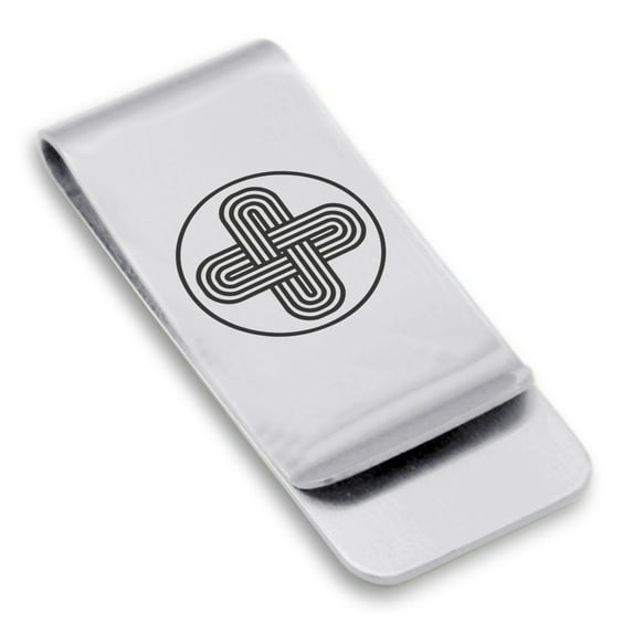 Stainless Steel Celtic Solomon's Knot Classic Slim Money Clip Credit Card Holder