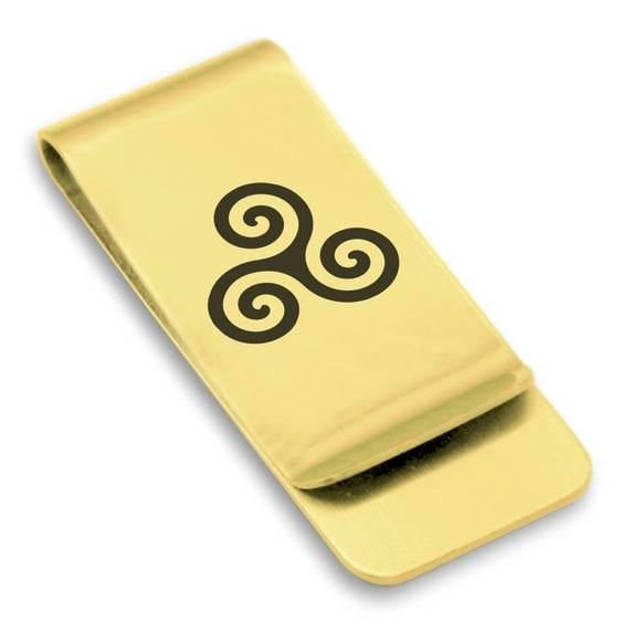Stainless Steel Celtic Spiral Knot Classic Slim Money Clip Credit Card Holder
