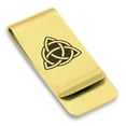 thumbnail image 1 of Stainless Steel Celtic Triquetra Trinity Knot Classic Slim Money Clip Credit Card Holder, 1 of 2
