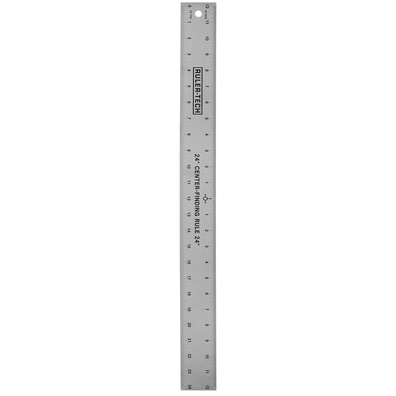Stainless Steel Center Finding Ruler. Ideal for Woodworking, Metal Work, Construction and Around e Home (24" Ruler)